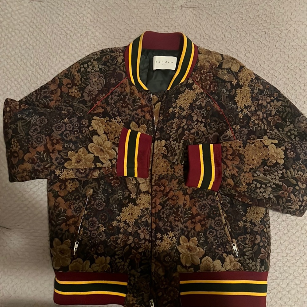 Sandro - Kenzy floral jacquard bomber jacket